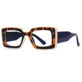 Norma Luxury Designer Vintage Square Glasses Frame Rectangle Frames Southood C7 Leopard blue